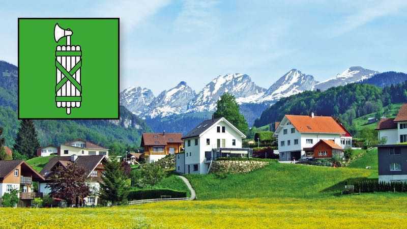 Saint-Gall Obertoggenburg village Neu St. Johann Churfirsten