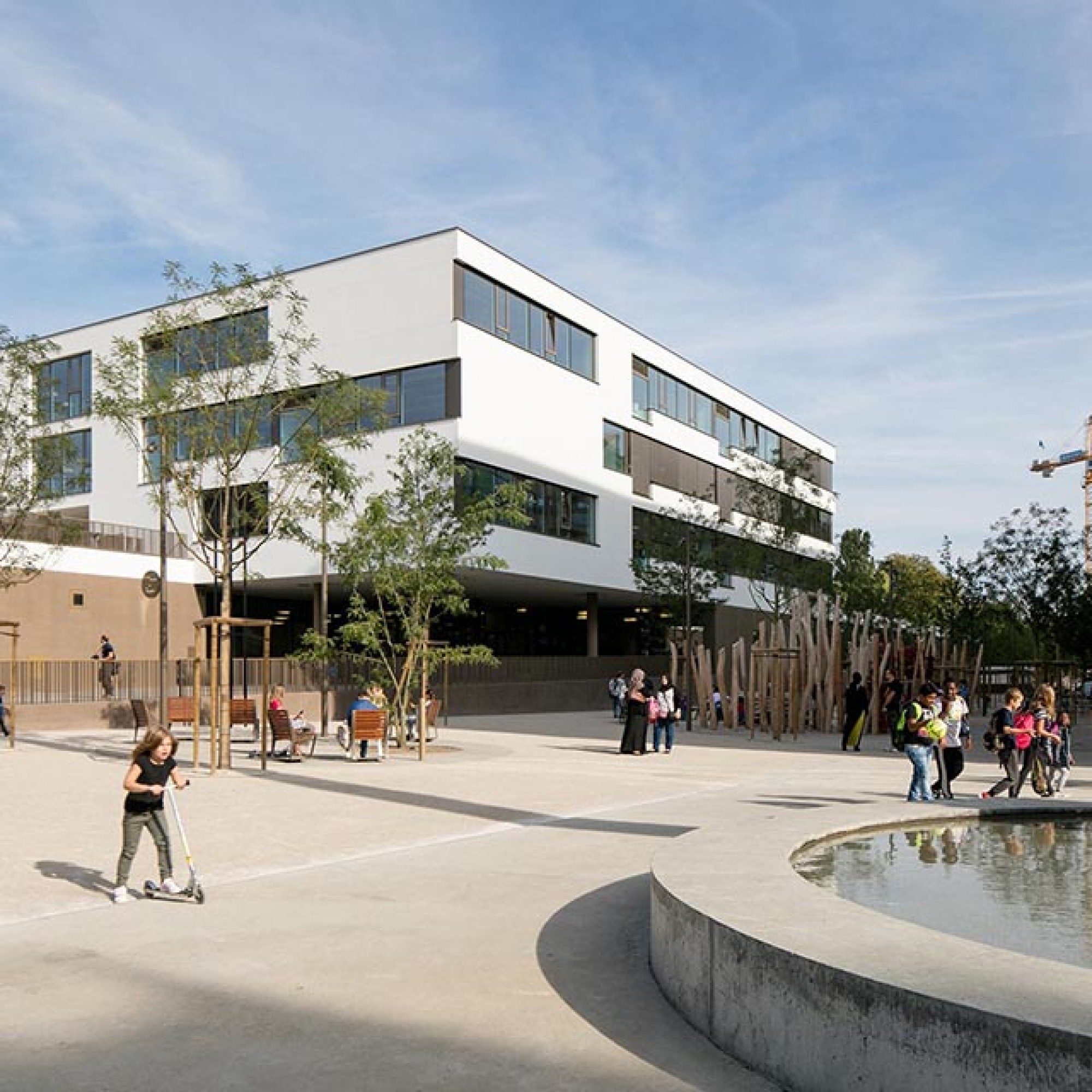 Le projet «Ecole, crèche, piscine et espace public de Chandieu», réalisé par le bureau d’architectes genevois Bonnet & cie a été particulièrement apprécié. (Image 2 sur 4) Yves André