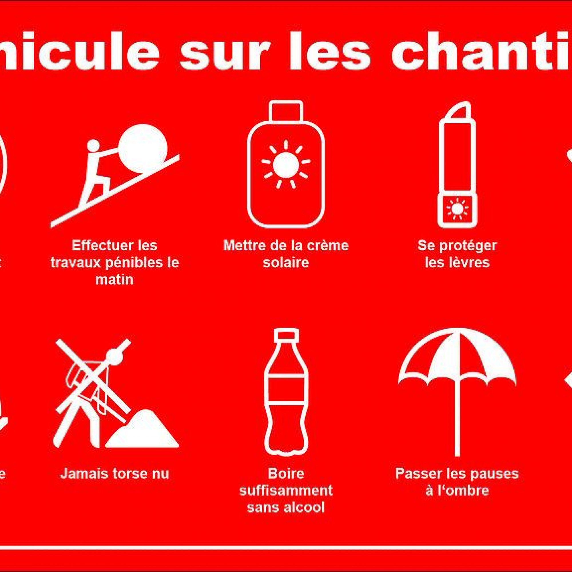 Recommandations pour contrer la canicule sur les chantiers.