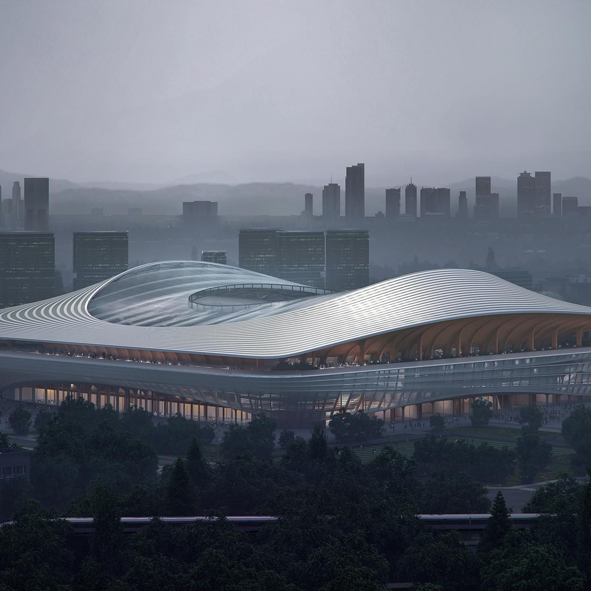 Zaha Hadid Architects a révélé des images du nouveau Stade international de football de Xi'an