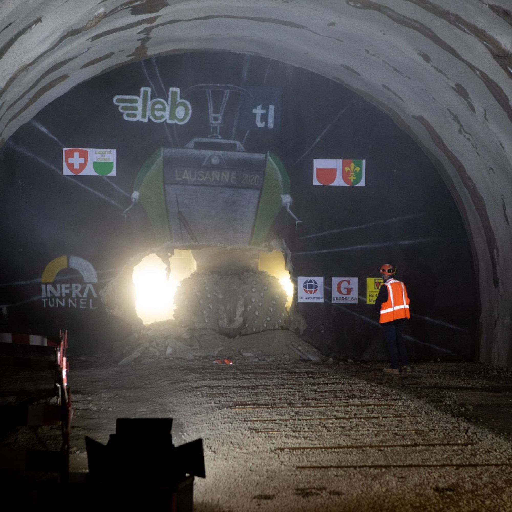 Percement tunnel LEB Lausanne