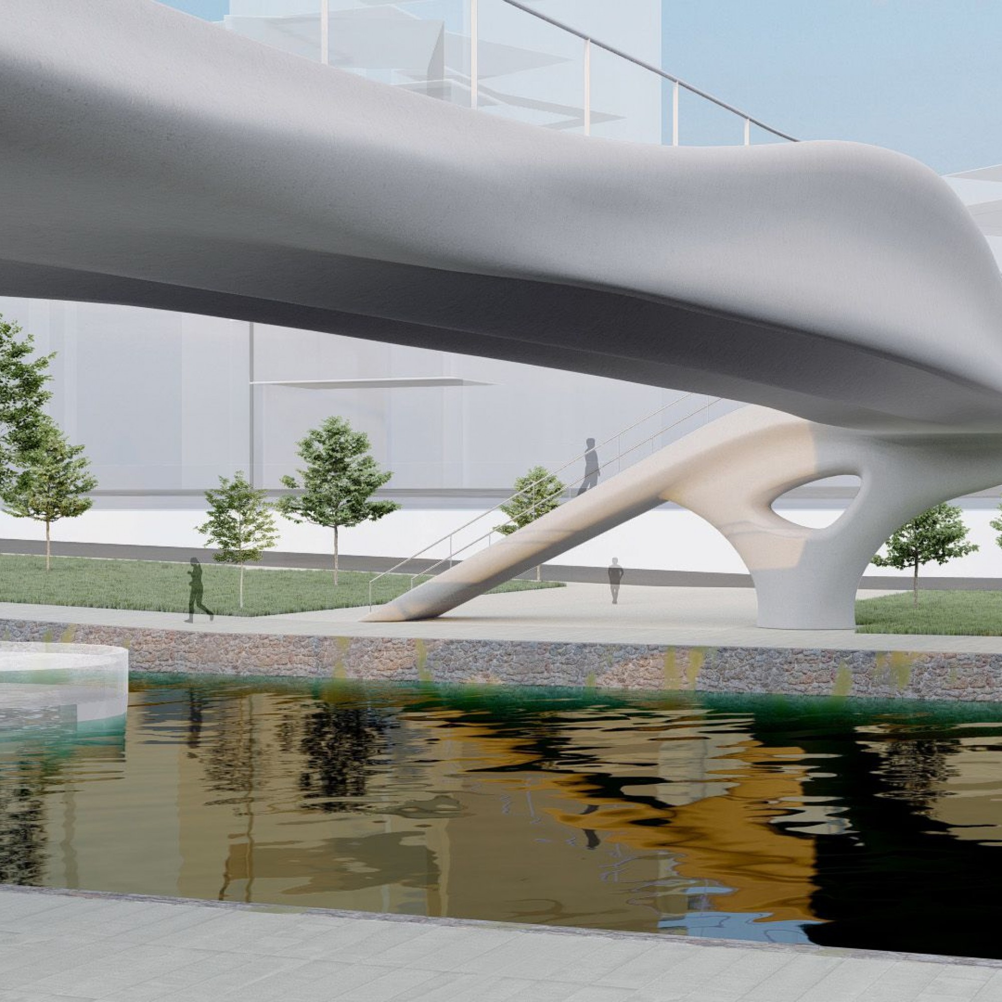 Paris construit le premier pont imprimé 3D béton du monde sur le canal Saint-Denis à Aubervilliers.