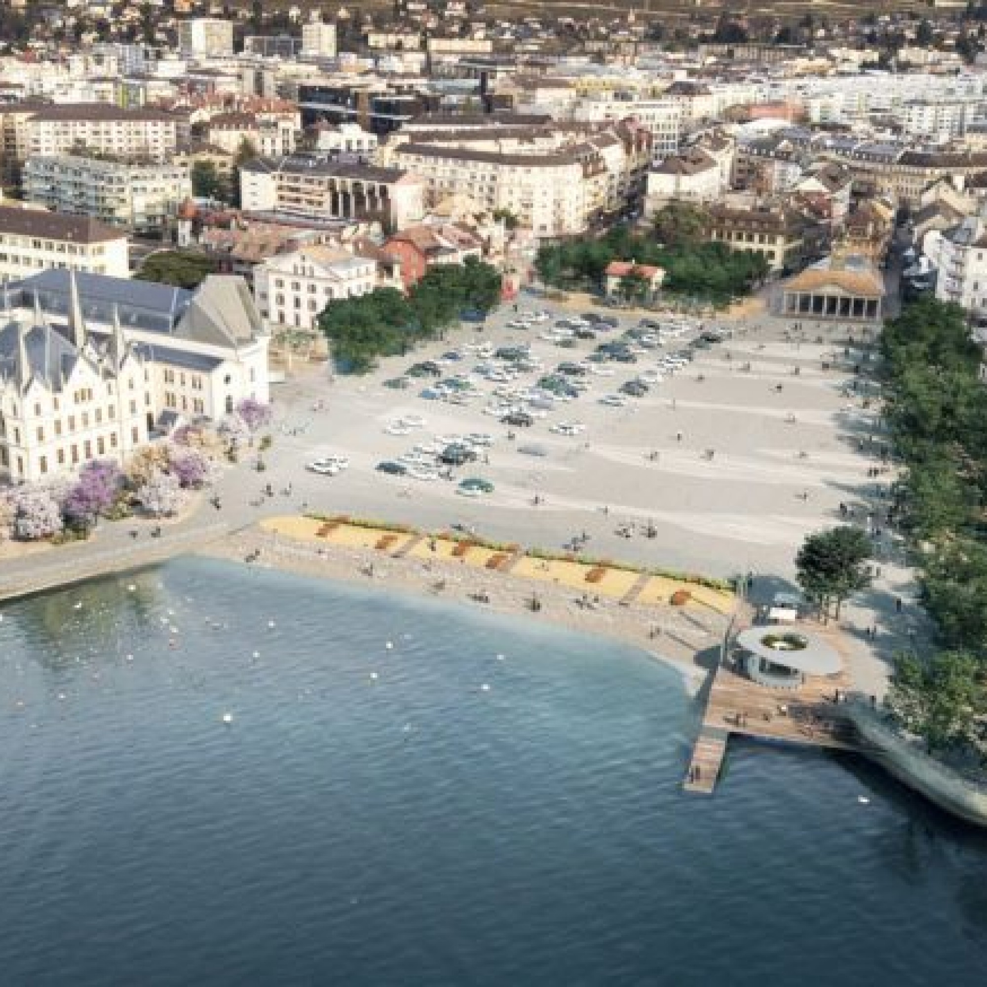 La future place du Marché de Vevey sera largement restituée aux piétons dès 2024.