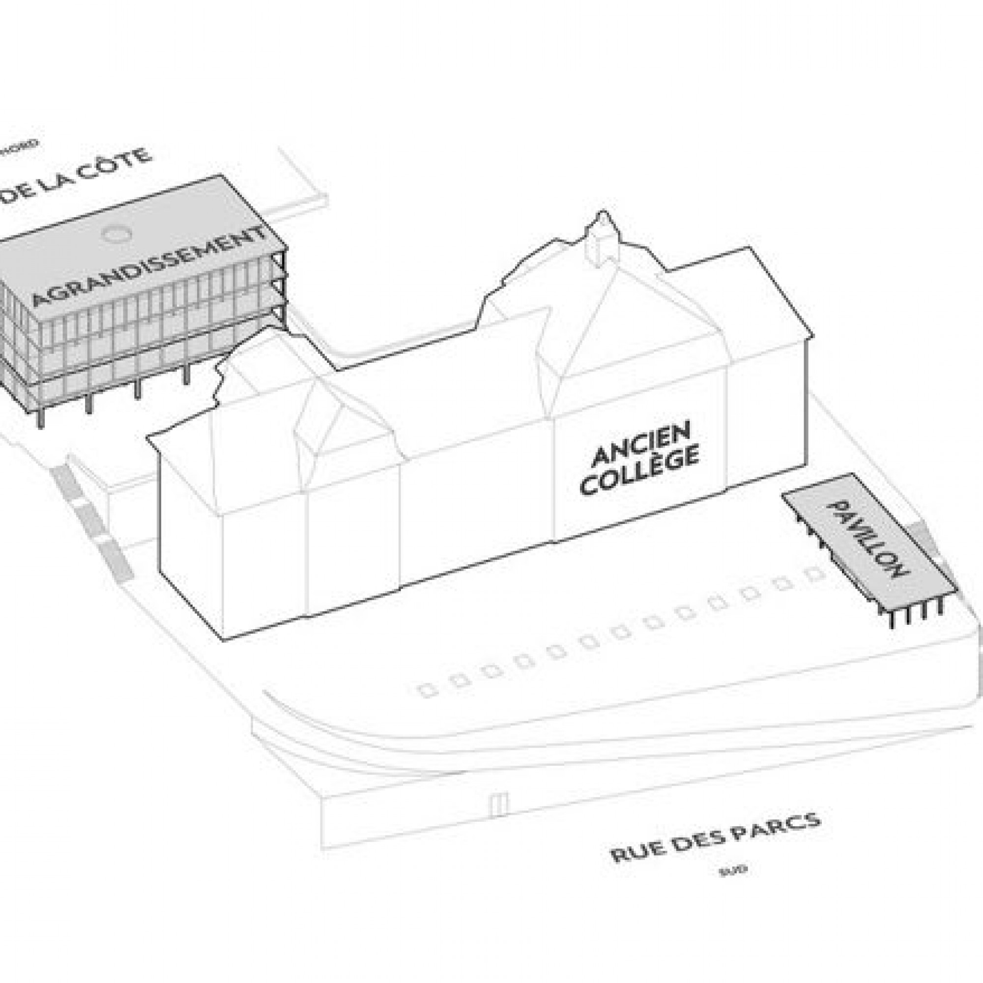 Le projet veut à la fois rénover l'ancien collège plus que centenaire et le doter d'une nouvelle extension.