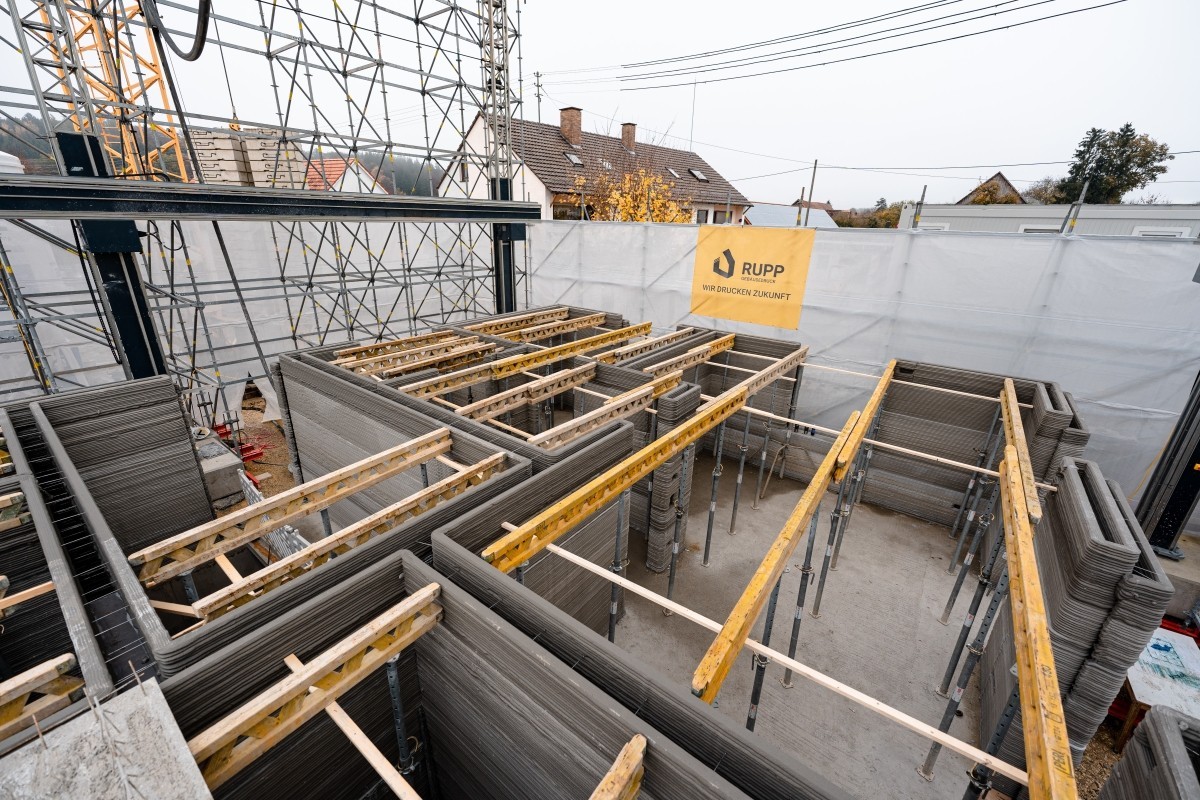 Un immeuble d'habitation créé par impression 3D du béton dans la ville bavaroise de Weissenhorn.