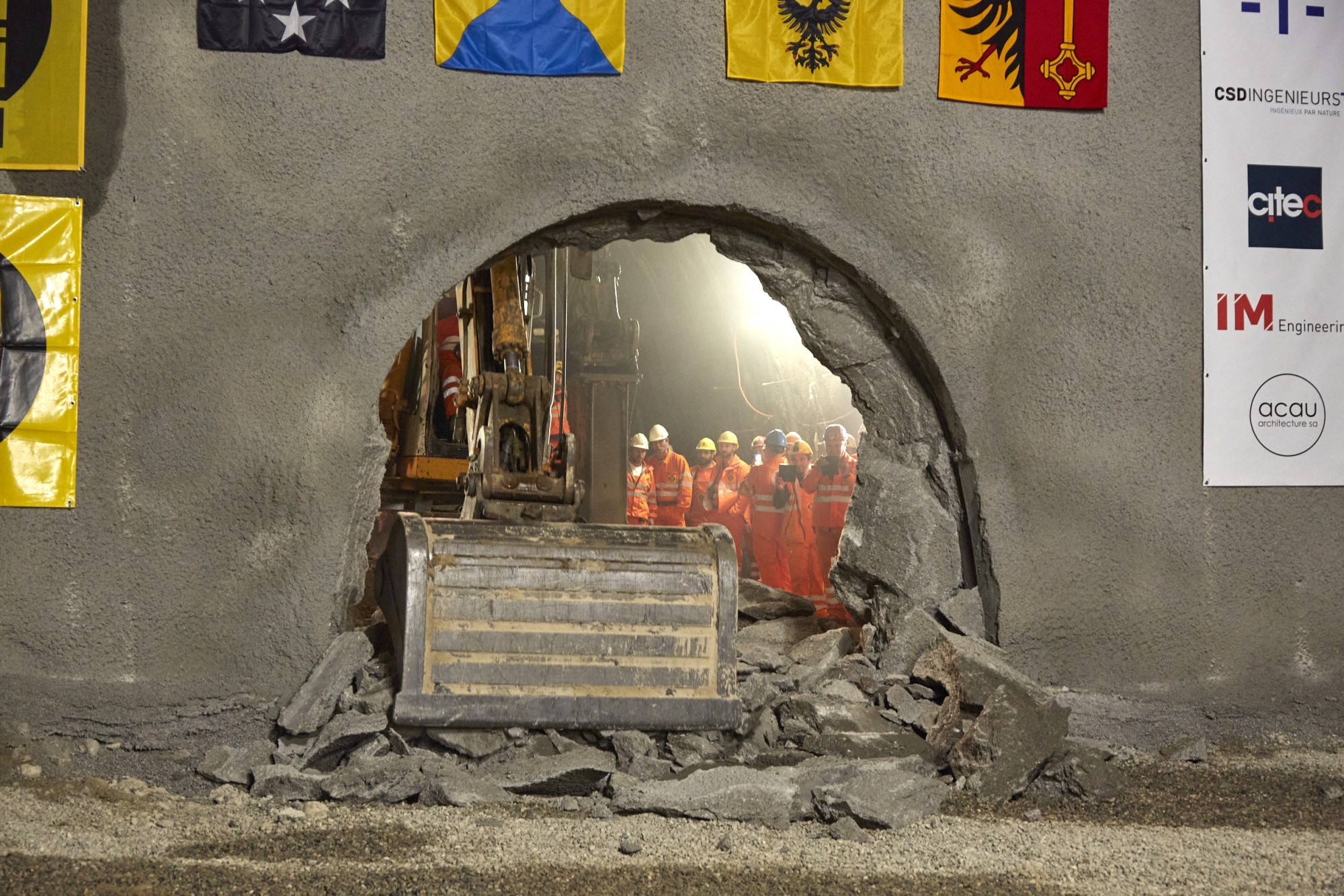 Tunnel route des Nations Genève percement
