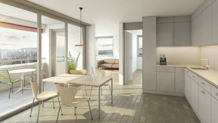 Un  mélange d'appartements de 2 à 5,5 pièces et de chambres séparées seront disponibles mélangeant modernisme et respect environnemental.