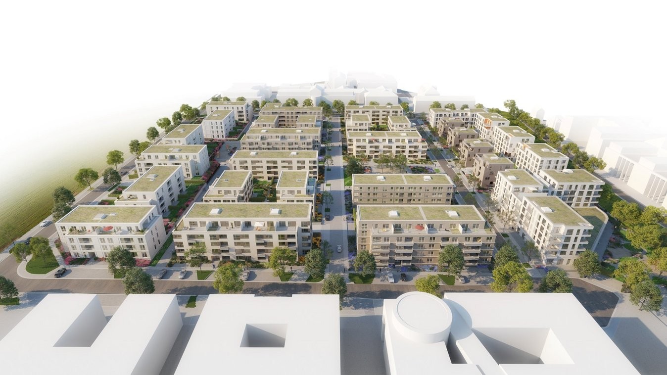 L'équipe de construction d'Implenia planifie et construit le quartier résidentiel de Südcampus avec 538 appartements et une garderie dans la région du grand Francfort.