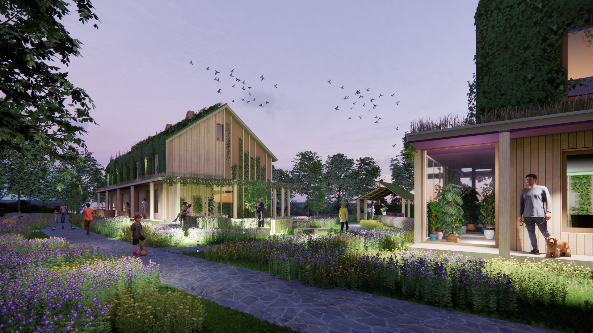 La maison naturelle gagnante fait désormais l'objet d'un premier projet pilote: dans la petite ville néerlandaise de Heeze, huit maisons mitoyennes seront construites selon ce concept.