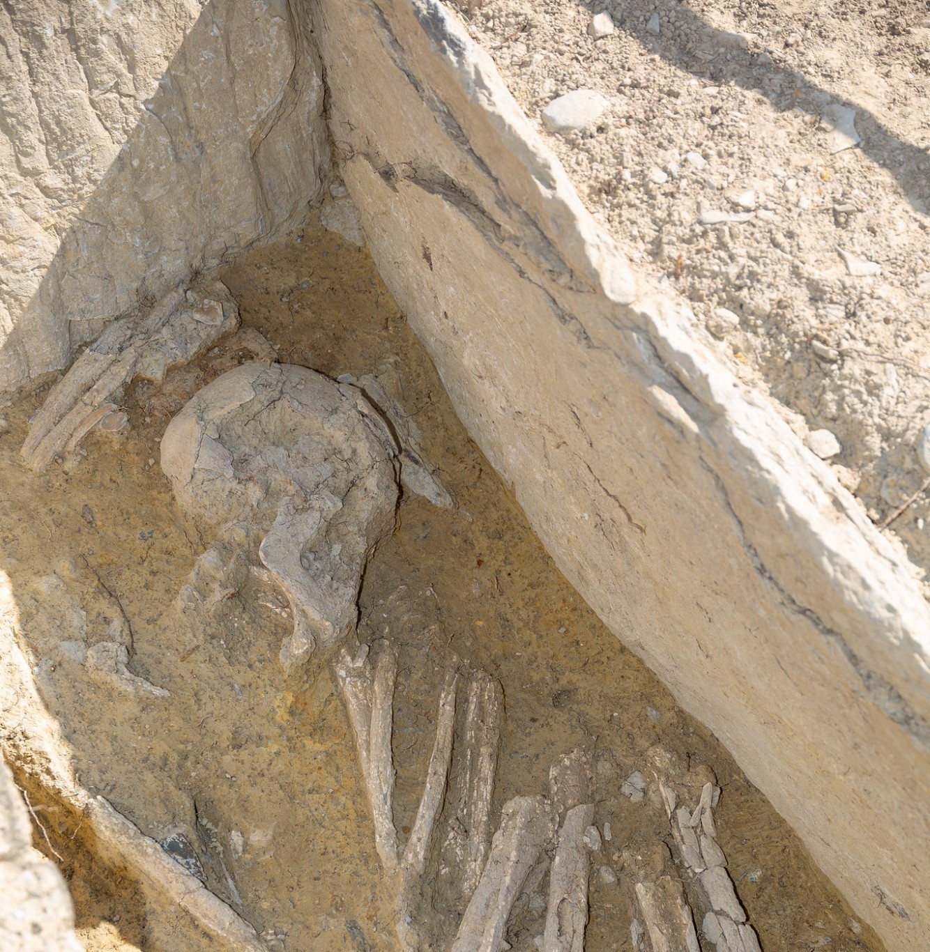 La découverte de 18 tombes préhistoriques permet de dater la période des vestiges à 2000 ans av. J.-C.