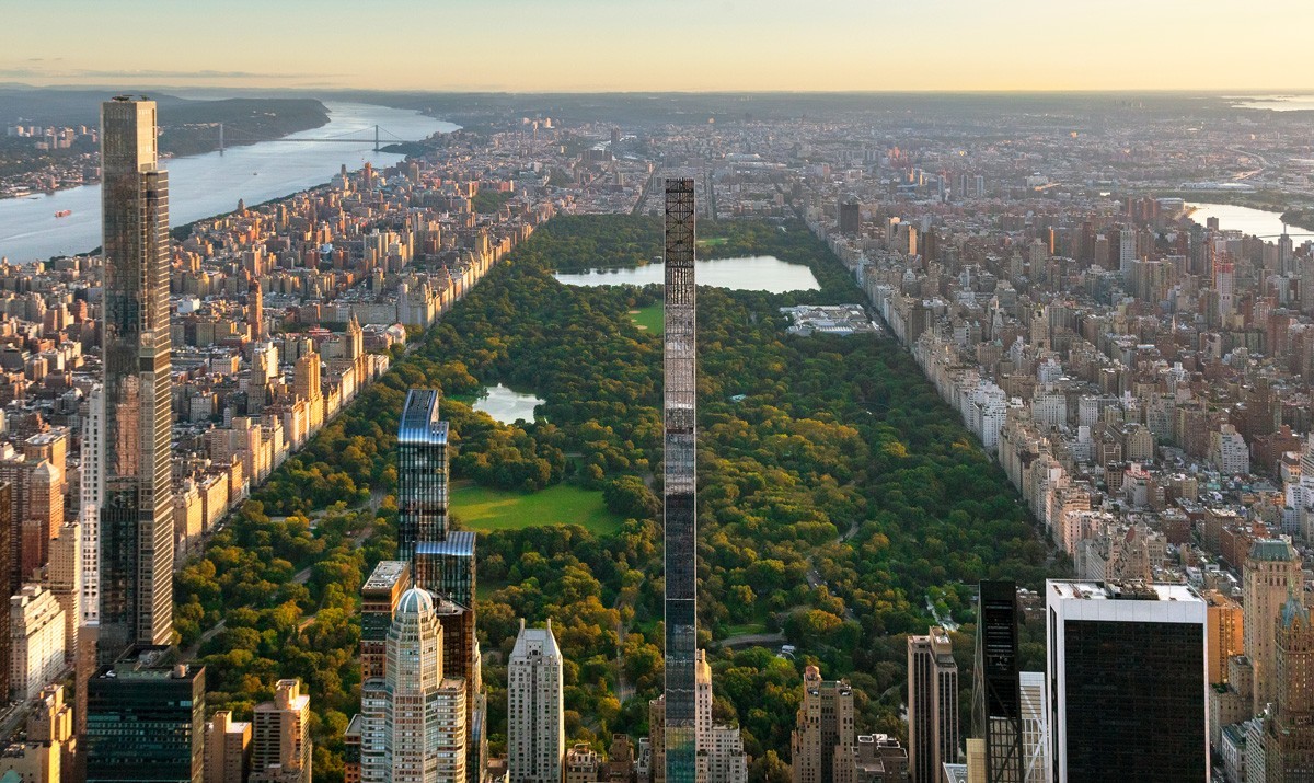 La deuxième place a été attribuée au gratte-ciel 110 West 57th Street à New York, haut de 435 m (au centre de la photo).