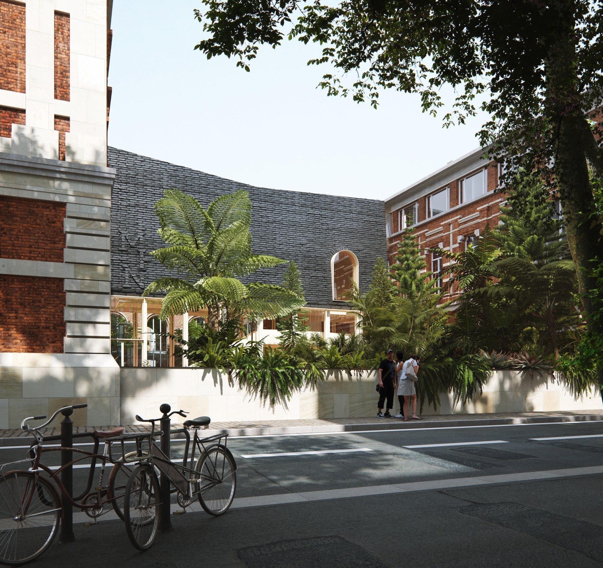 La rénovation du musée d'histoire naturelle de Lille par Snøhetta met en lumière l' extension en briques rappelant les maisons de la vieille ville.