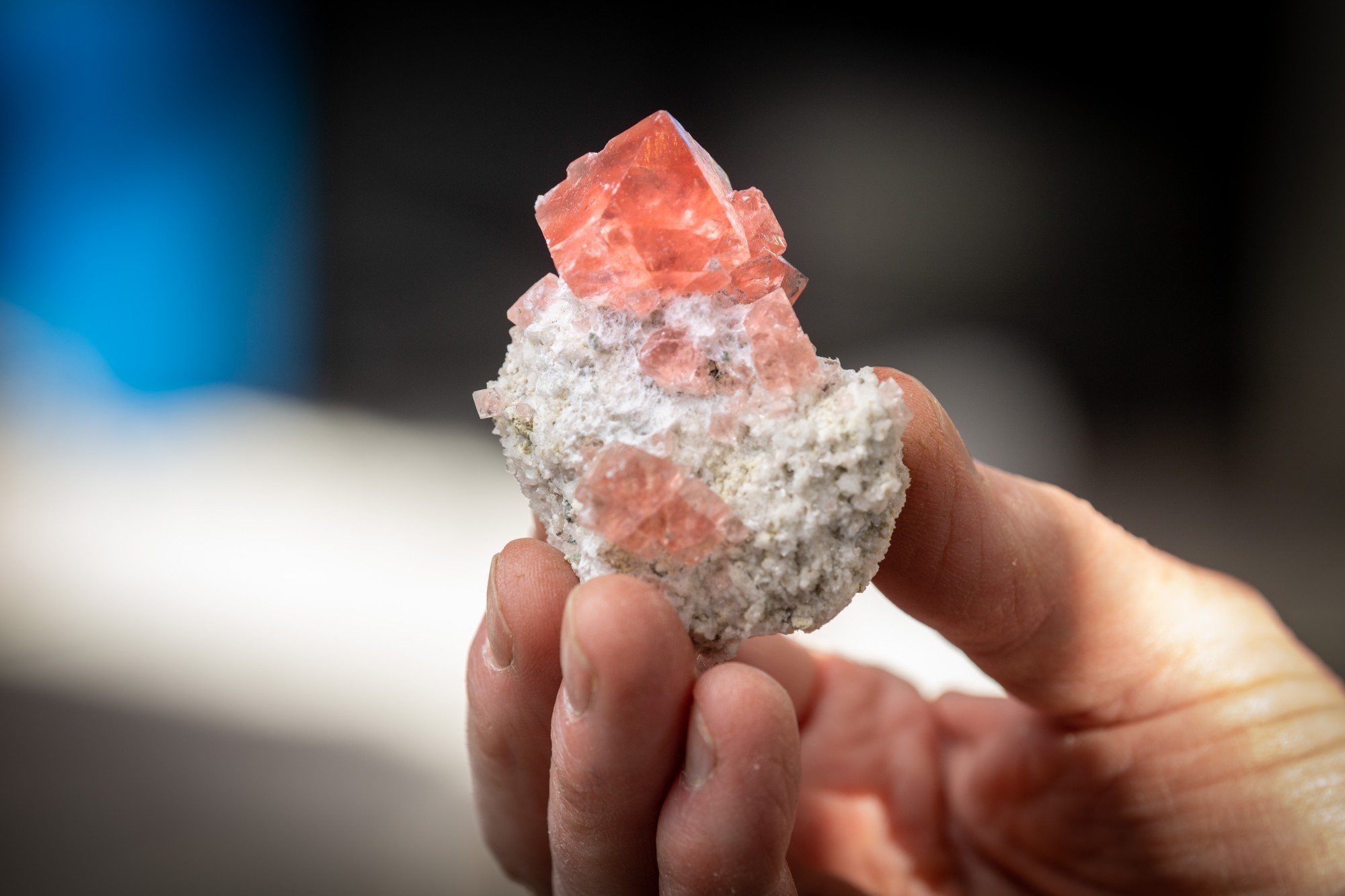 De nombreux niveaux de quartz ainsi que des rosafluorites ou des apophyllites ont pu être récupérés lors des travaux.