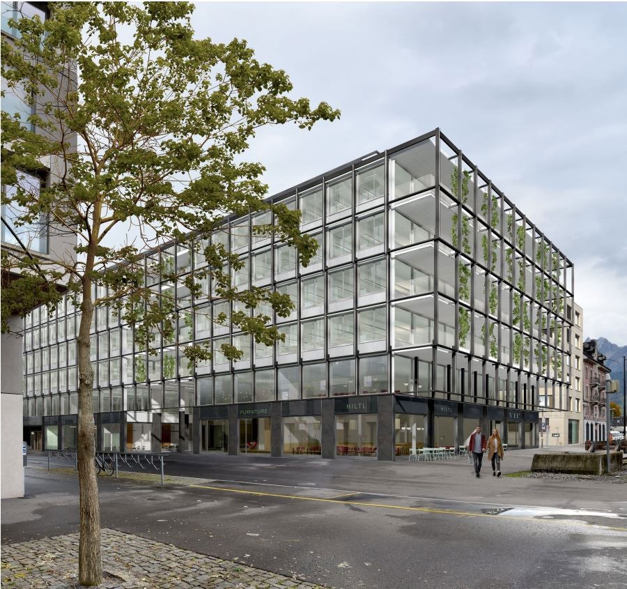 Vue du bâtiment commercial et de bureaux idéalement situé près de la gare de Lucerne dans le quartier de Rösslimatt.