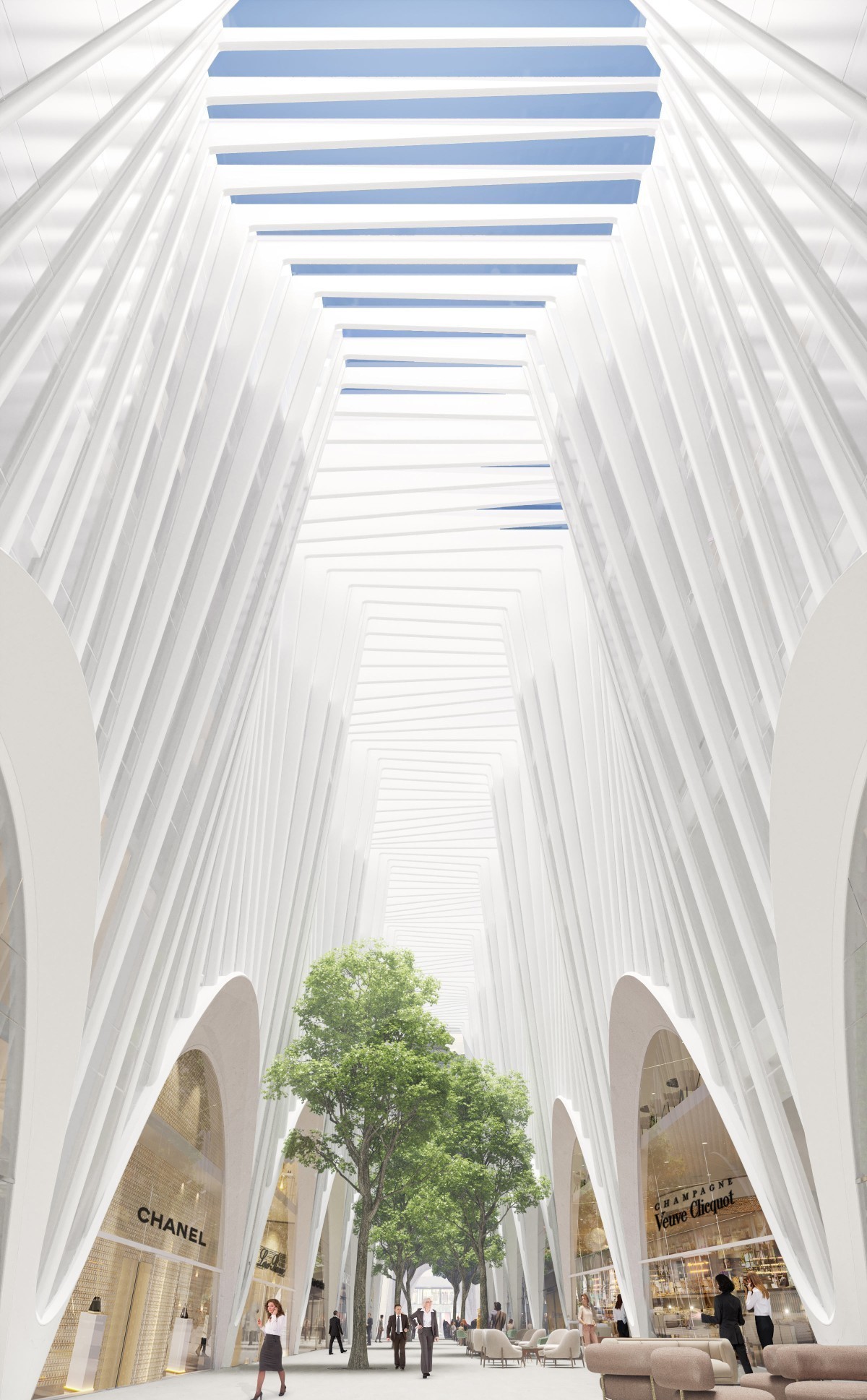 Les particularités du boulevard Calatrava sont les façades en forme de vagues et un toit qui s'ouvre en fonction du temps.