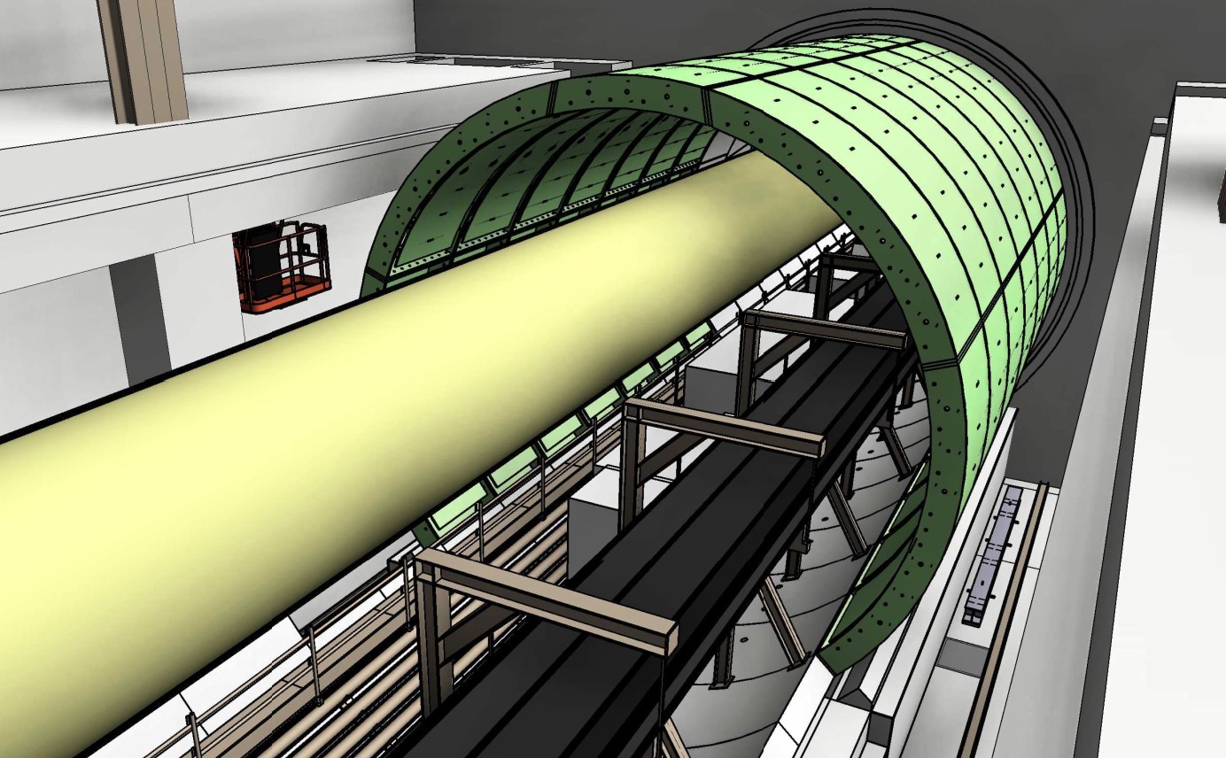 Vue 3D du modèle d’un tunnel du lot 3 de la future Ligne C du métro de Toulouse qu'Implenia va réaliser en consortium.