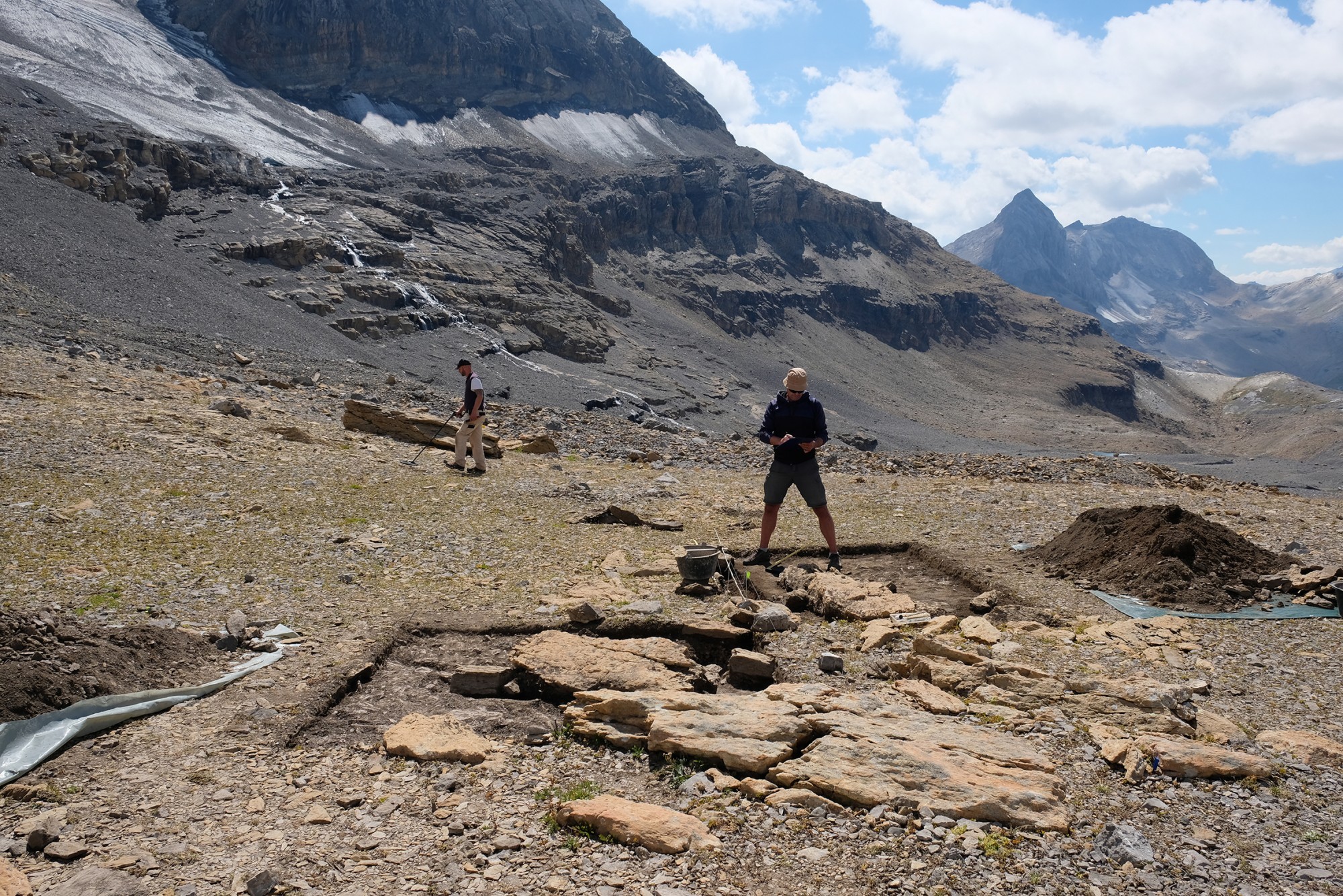 Le site des trouvailles, au pied de l’Ammertenhorn, à la fin de l’été 2022.