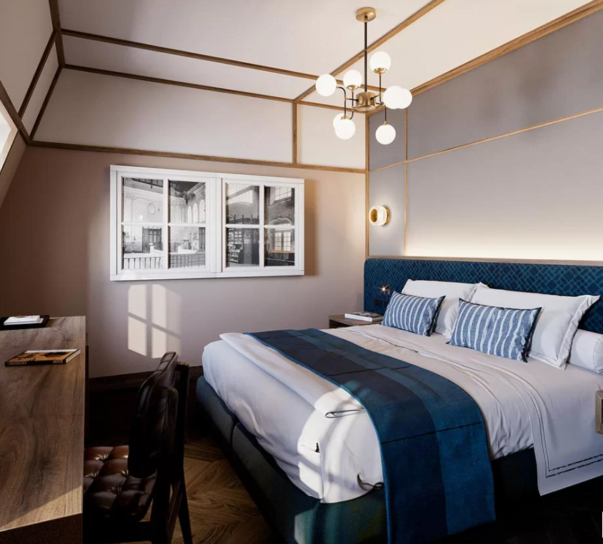 L'hôtel comprend 104 chambres dont 4 suites de luxe: un mélange de passé et de modernité savamment conçus.