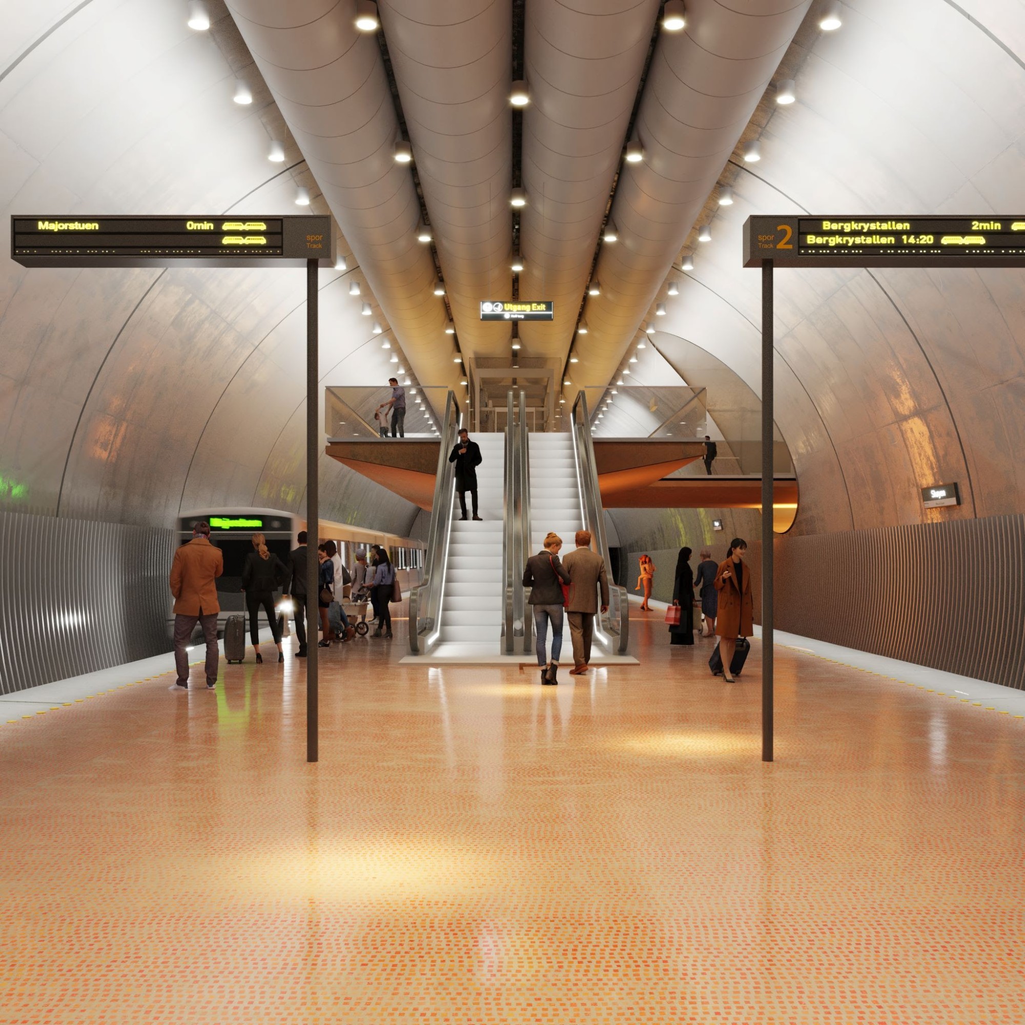 Visualisation de la station de métro Skøyen, le nouveau futur projet décroché par le géant Implenia.