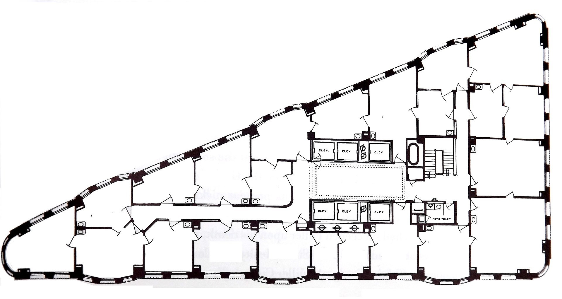 Plan typique d'un étage du Flatiron Building, vers 1902.