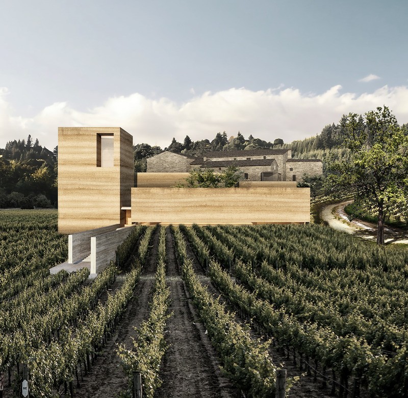 Le projet est situé à Châteauneuf-du-Pape, dans une région essentiellement rurale et agricole. Il vise à créer une cave à vin, à agrandir le chai existant afin d'augmenter la capacité de production et de créer une boutique ainsi que des espaces pour l'org