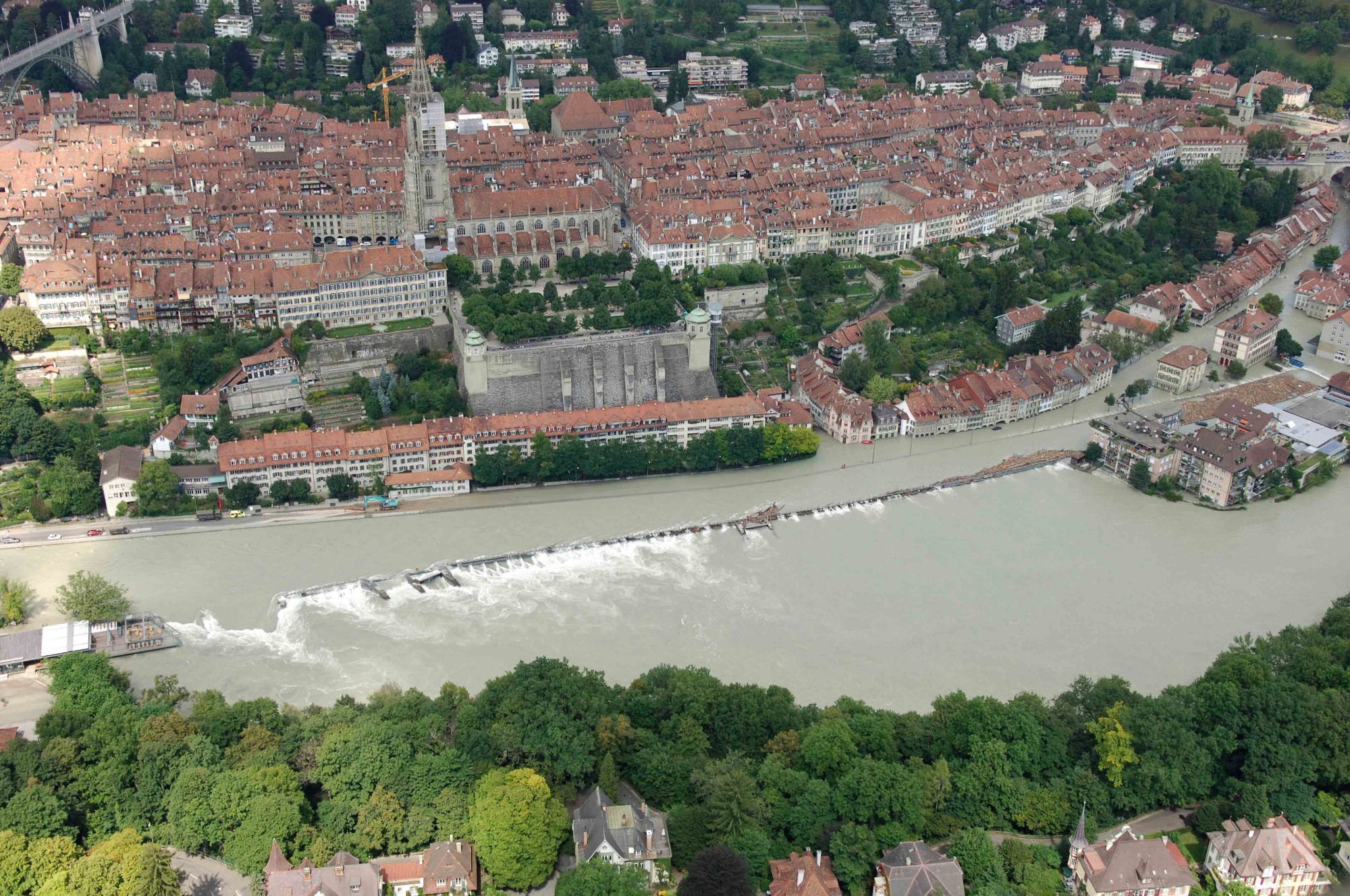 Les inondation de la Matte près de Berne ont été conséquentes en 2005.