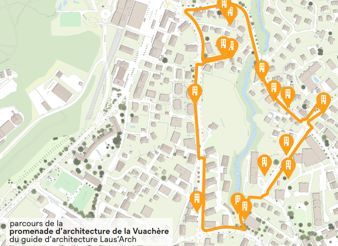 Un géoréférencement permet aux promeneurs de se situer en direct sur la carte du parcours, et de découvrir les richesses de la Ville de Lausanne.