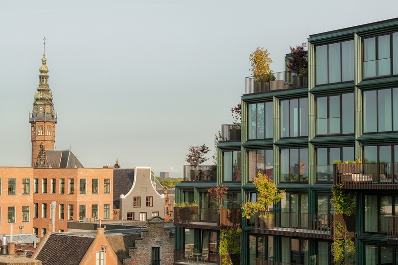 Le Mercado, avec son jardin vertical et ses plantes grimpantes, abrite 3’800 plantes qui enrichissent la biodiversité. Les toits-terrasses et les jardins en façade sont arrosés par un système informatisé et entretenus par un jardinier.