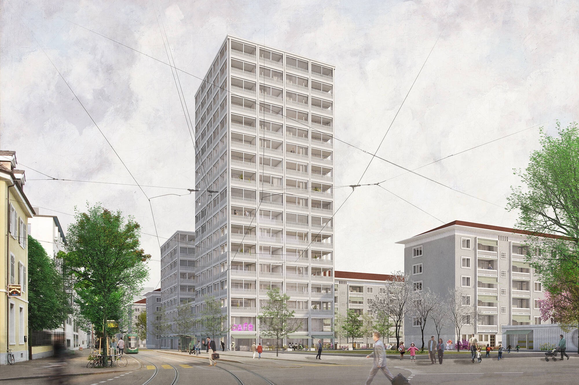 C'est à cela que devaient ressembler les deux tours d'habitation de la Horburgstrasse à Bâle.