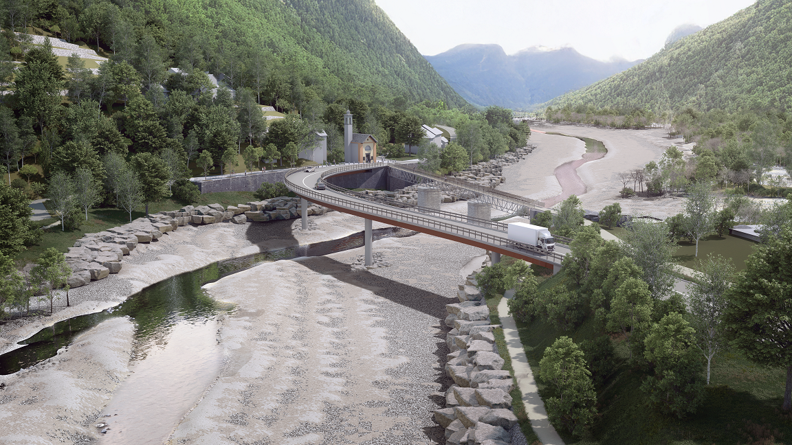 Le nouveau pont Visletto, dont voici une visualisation, promet une meilleure fluidité du trafic et une connexion renforcée pour la région.