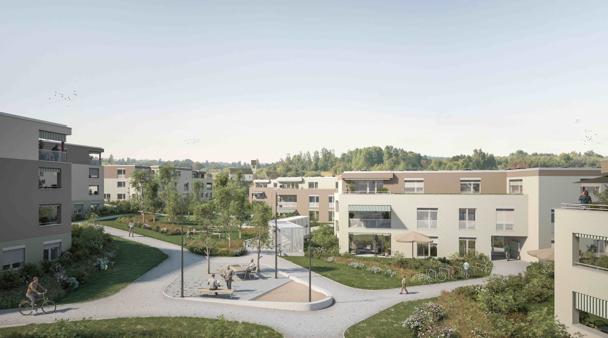 Complexe résidentiel Schachenweid, Oetwil am See: Implenia réalise 90 appartements en propriété dans un emplacement privilégié de l’Oberland zurichois.