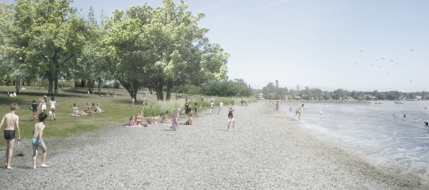 Le projet prévoit un nouvel espace portuaire pour les entreprises lacustres permettant de désencombrer la rade, la création de nouvelles zones de baignade facilement accessibles dans un vaste parc arboré, ainsi qu’un pool pour les activités sportives,