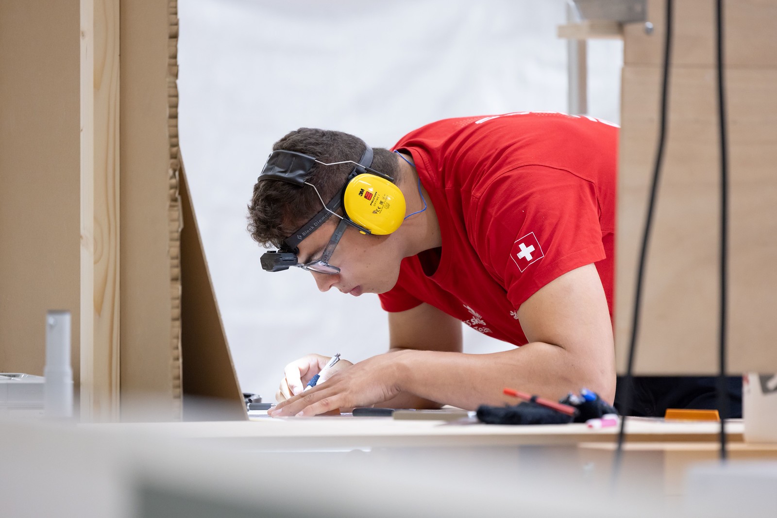Maurus Doerig (Charpentier CFC), 26 ans,  a décroché la médaille d'or en « Carpentry ».