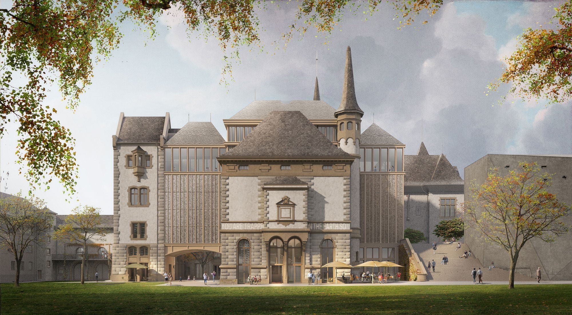 Visualisation de la façade sud du Musée historique de Berne, telle qu’elle apparaîtra depuis le quartier des musées.