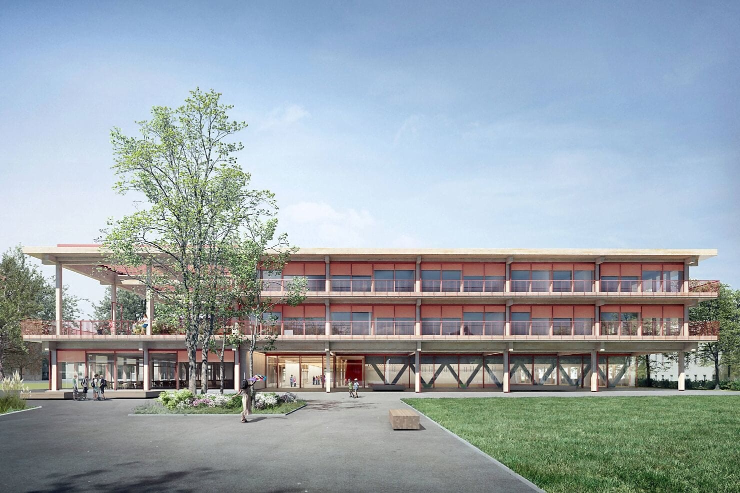 La Ville de Bienne investit dans l’avenir en construisant une nouvelle école dans le quartier dynamique et en plein essor de la Champagne, au centre-ville. Ce bâtiment moderne en bois accueillera 22 classes et offrira un accueil à la journée.