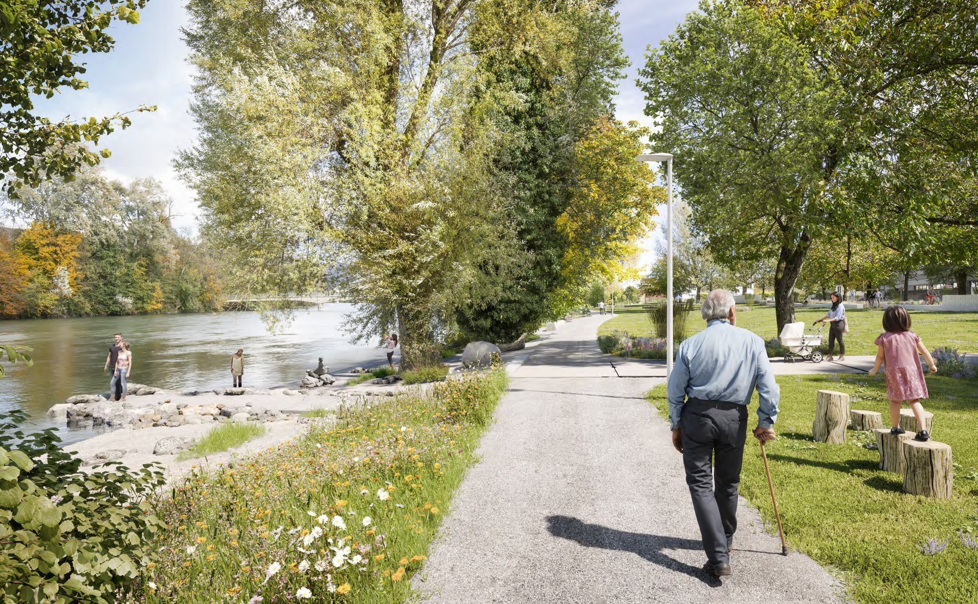 Voici à quoi pourrait ressembler un jour le chemin des philosophes (Philosophenweg) sur les rives de l'Aar.