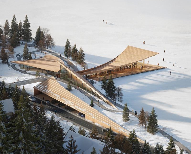 L'idée principale est de créer une architecture dans laquelle l'intérieur et l'extérieur se fondent l'un dans l'autre. Les espaces ne sont pas divisés, ils se confondent.