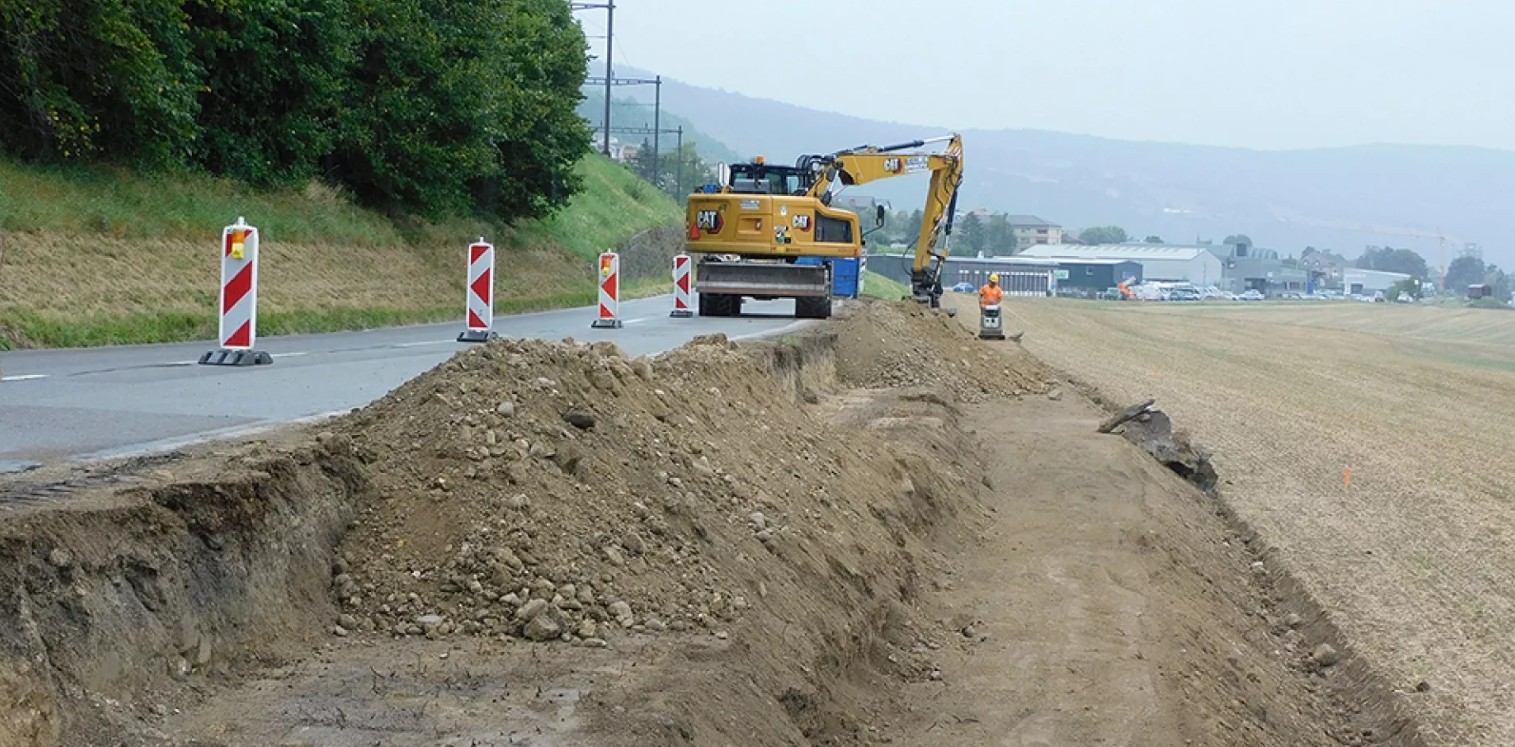 Réalisation d’une piste cyclable et de passage inférieur à petite faune sous la RC5 entre Saint-Blaise et Cornaux.