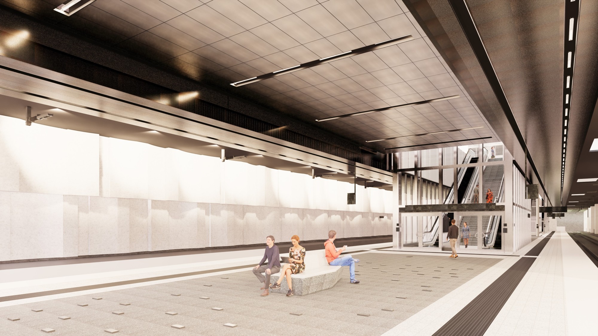 Illustration de la station Korsvägen, projet West Link à Göteborg.