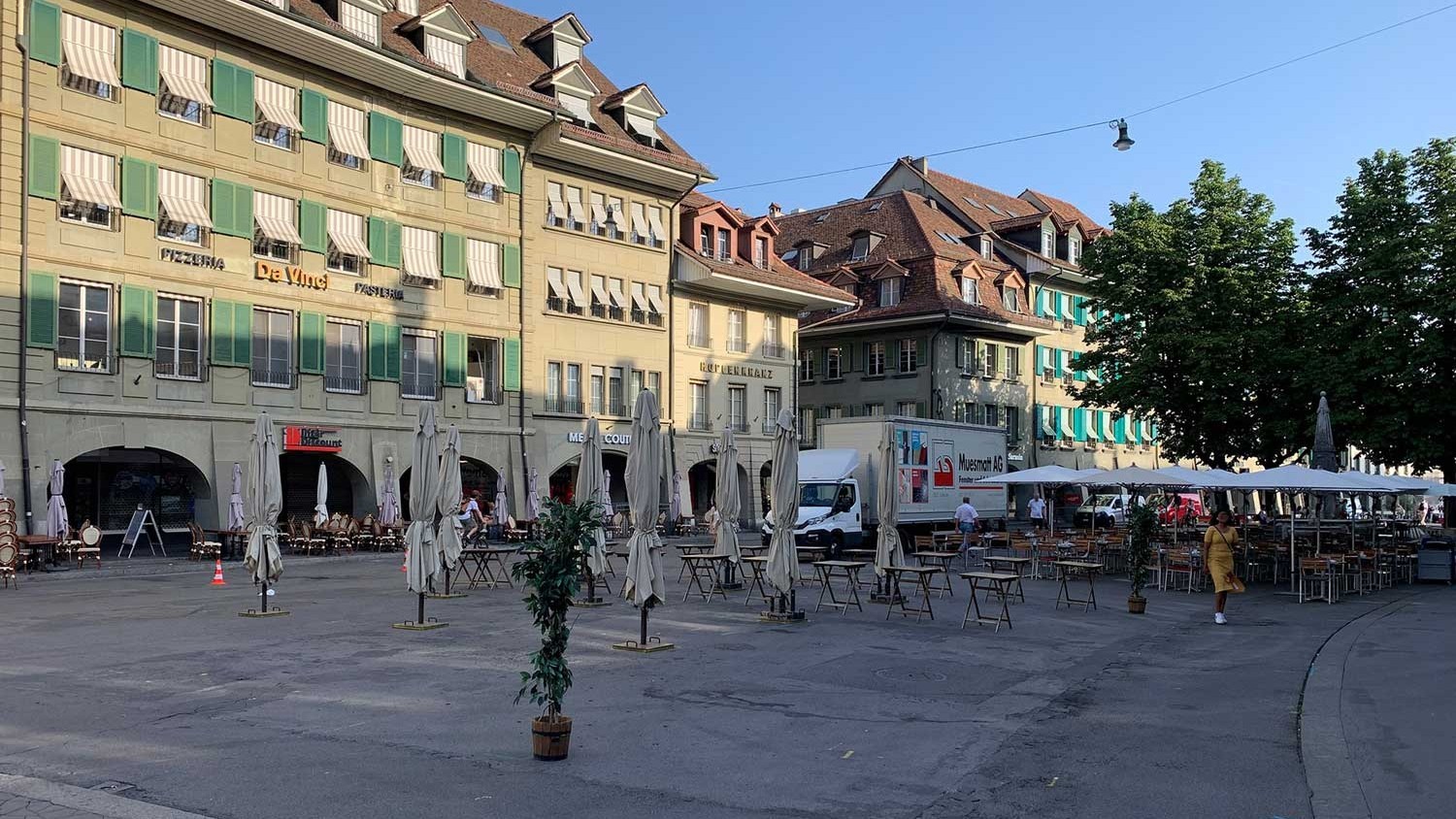 La place du Bären- und Waisenhaus dans son état actuel, avant les travaux de transformation prévus
