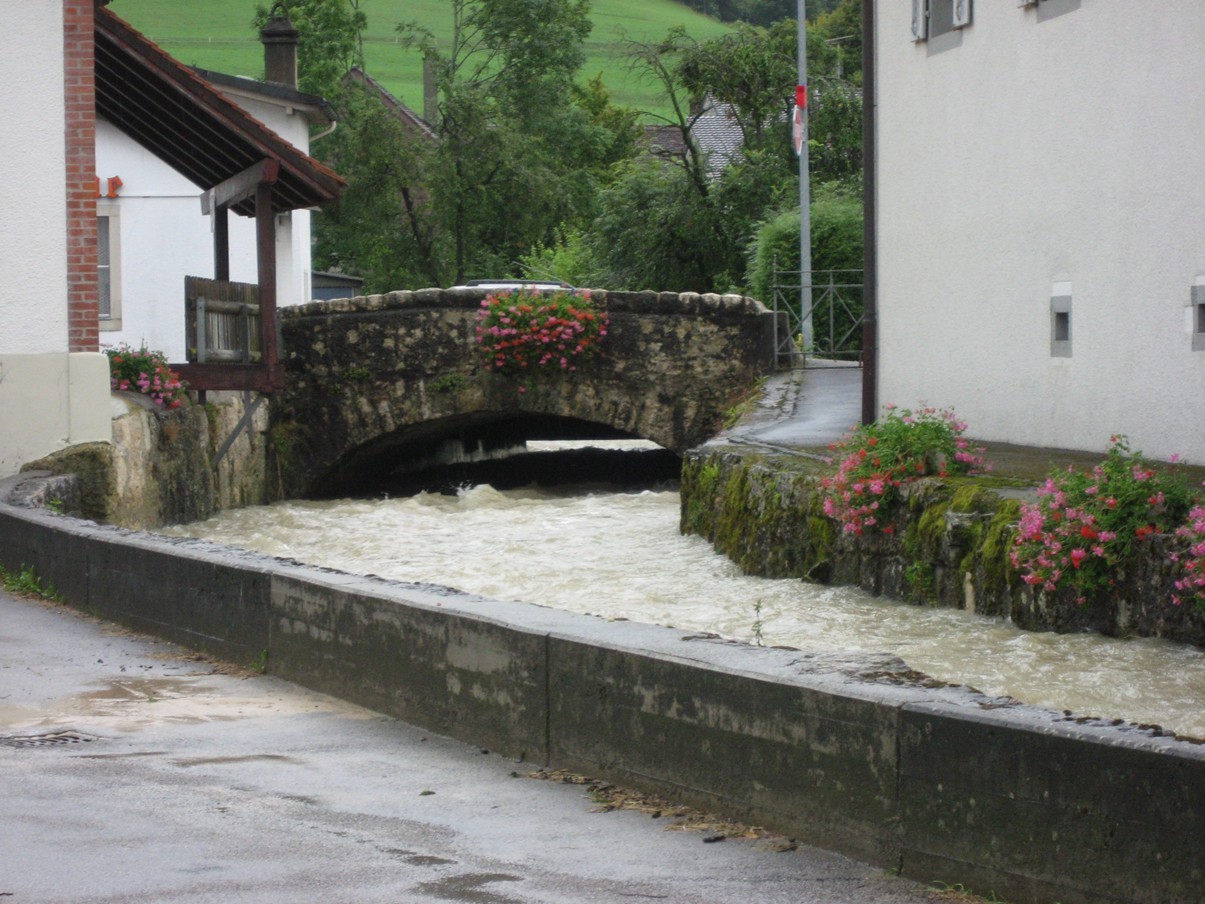 L’épisode de crue de la Scheulte de 2007 à Mervelier (JU)  illustre l’importance d’un monitoring hydrométrique performant dans le Val Terbi.