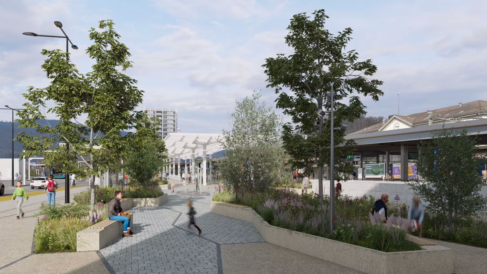 Les plans prévoient des parkings souterrains pour voitures, motos et vélos, une nouvelle passerelle sur l’Aar ainsi qu’une terrasse élargie au bord de l’Aar.