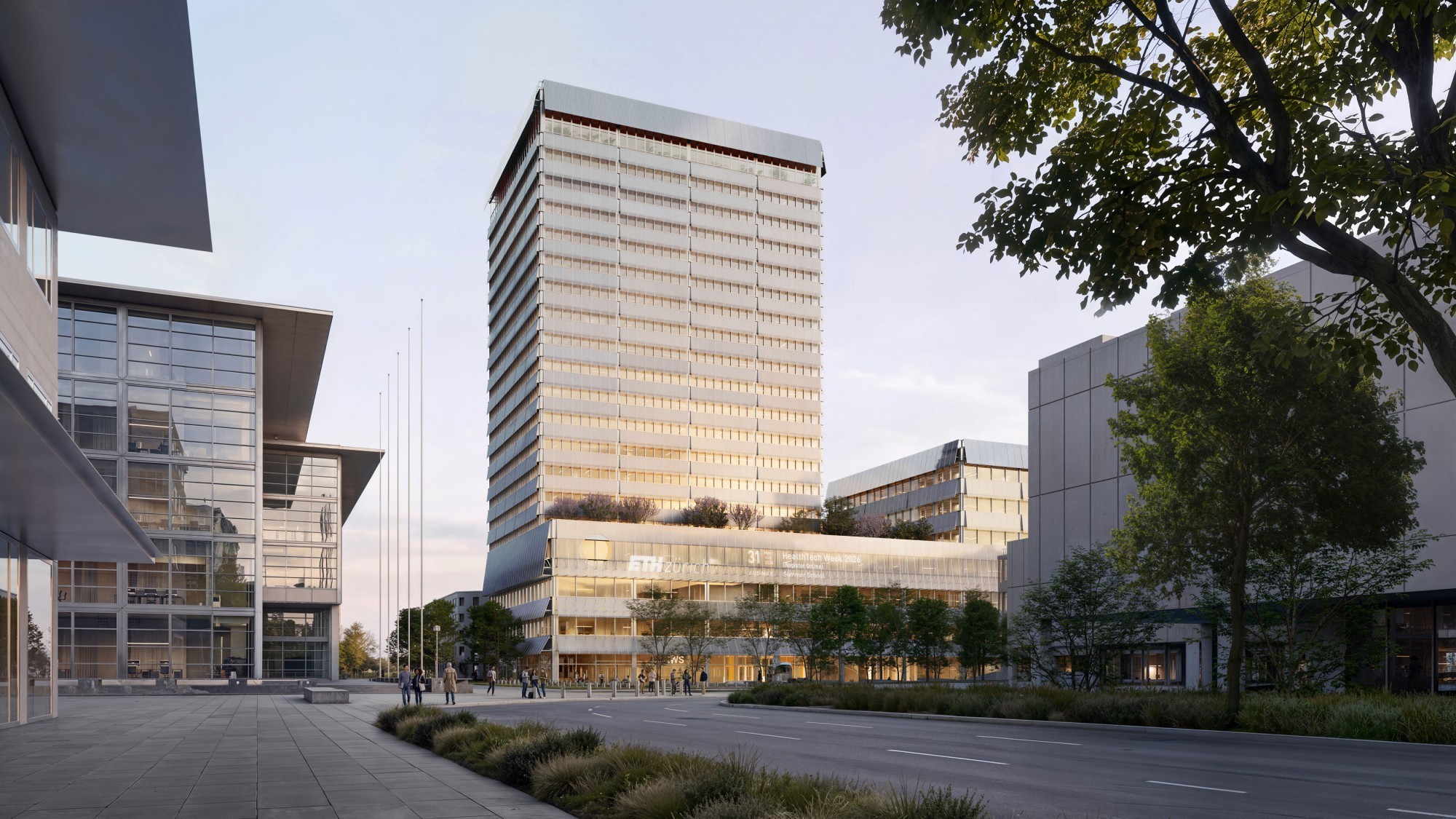 A l’ouest du HWS, un nouveau parc paysager, baptisé « Square », sera aménagé avec des espaces de détente et des espaces verts.