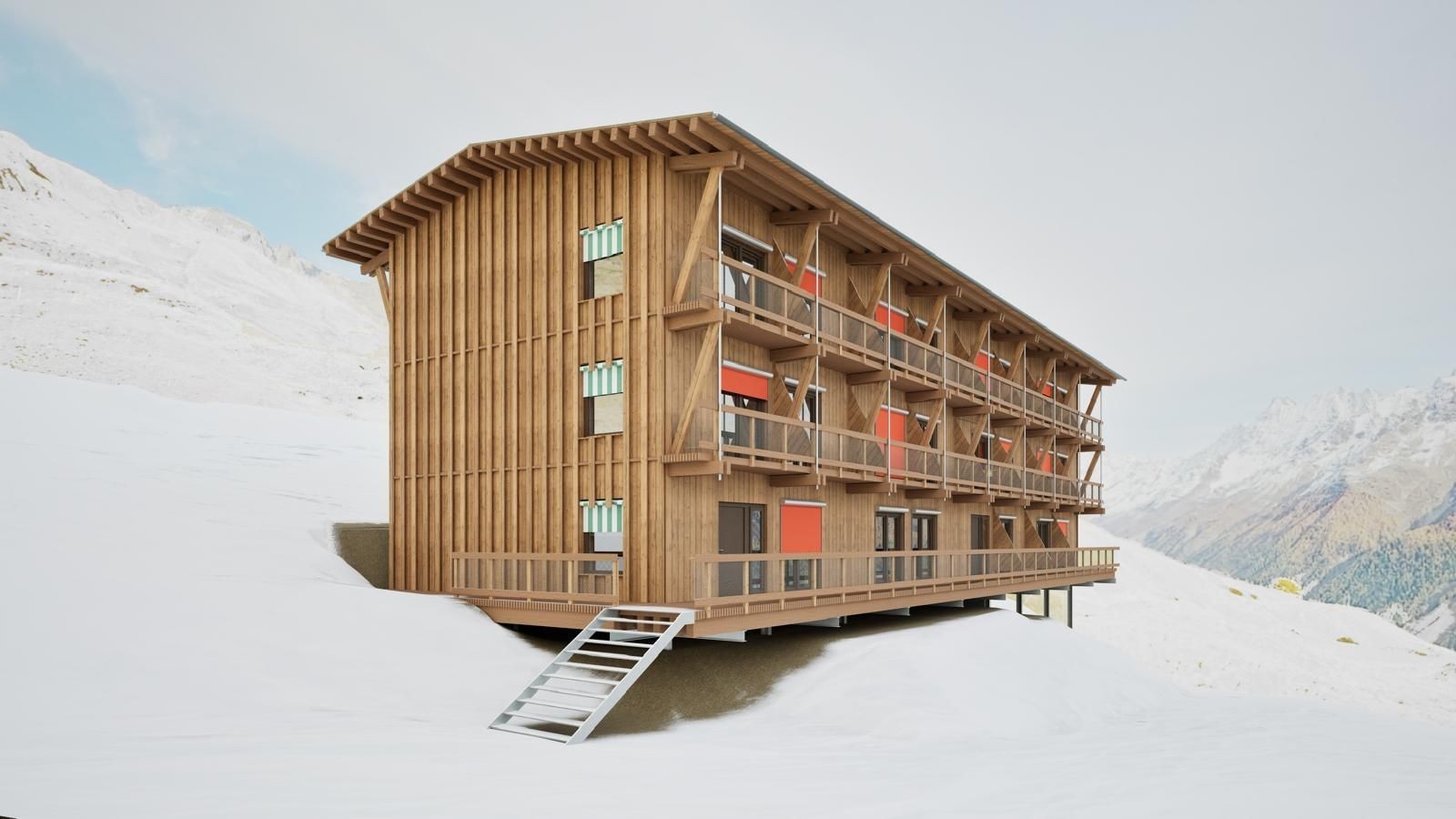 La Journée de la construction en bois de Bienne a débuté par la présentation du projet « Momentum », qui a permis la création d’un hôtel temporaire à Lauchernalp après l’éboulement de Blatten.