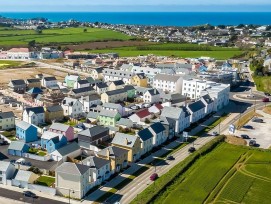 Une vue à vol d'oiseau de Nansledan le second projet du prince Charles.