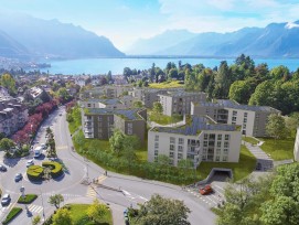 A Montreux, l’écoquartier des Grands Prés prévoit 11 immeubles à l’horizon 2025 pour accueillir un peu plus de 500 nouveaux habitants. Le complexe, dont la forme des immeubles évoque des neurons, prévoit 232 appartements, avec un parking souterrain de 260