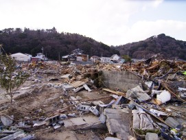 Le tsunami de 2011 avait provoqué une énorme dévastation. Sur la photo: la ville d'Iwaki à Fukushima après la catastrophe.