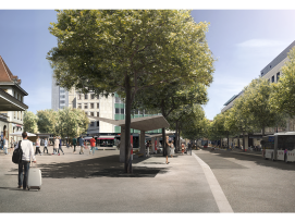 La gare de Fribourg se transformera en une vaste place, aérée munie d'une canopée formée par les arbres du Salon-vert et de larges trottoirs de l'avenue de la Gare plantés de nouveaux arbres et équipés de bancs : tel sera le nouveau visage du secteur Gare