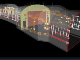 Visualisation du modèle BIM du tunnel de raccordement pour le métro de Stockholm.