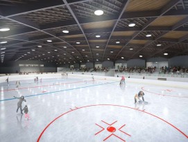Image de synthèse de la nouvelle patinoire plus performante qui sera installée au Palais de Beaulieu d'ici deux ans.
